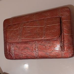 Janet Jones pink faux leather wallet